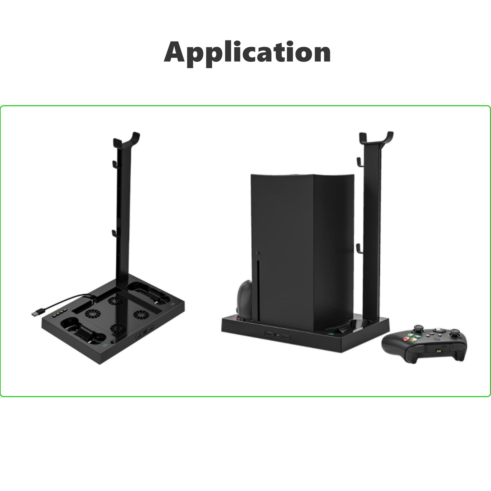 Acogedor Soporte de refrigeración vertical para consola Xbox Series X y controlador, base de carga dual para gamepad con batería recargable de 1400 mAh y ventilador de refrigeración serie X