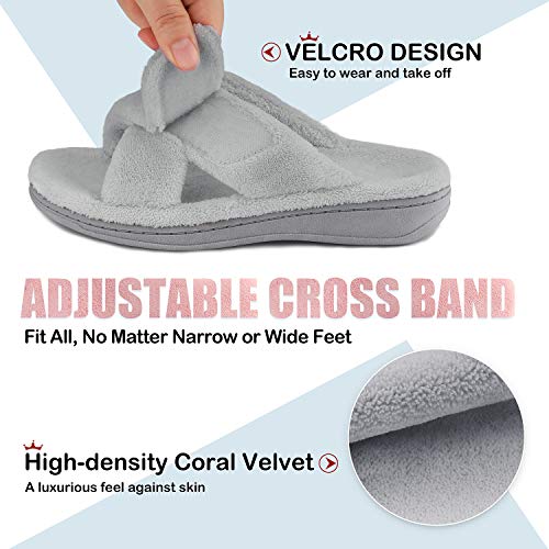 BCSTUDIO Women's Fuzzy Orthotic Arch Support Slippers Orthopedic Plantar Fasciitis Furry House Slide Slippers4