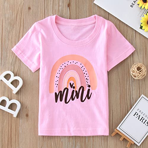 POLG Conjunto de camisetas de arco-íris combinando para mãe e filha, body e camiseta feminina para m