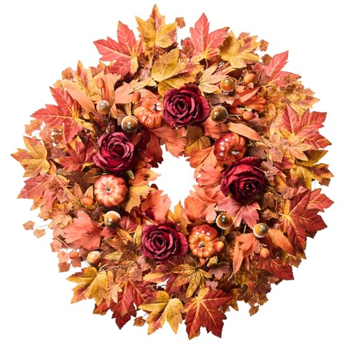 26'' Large Fall Wreath for Front Door, Autumn Wreaths for Outdoor Home...