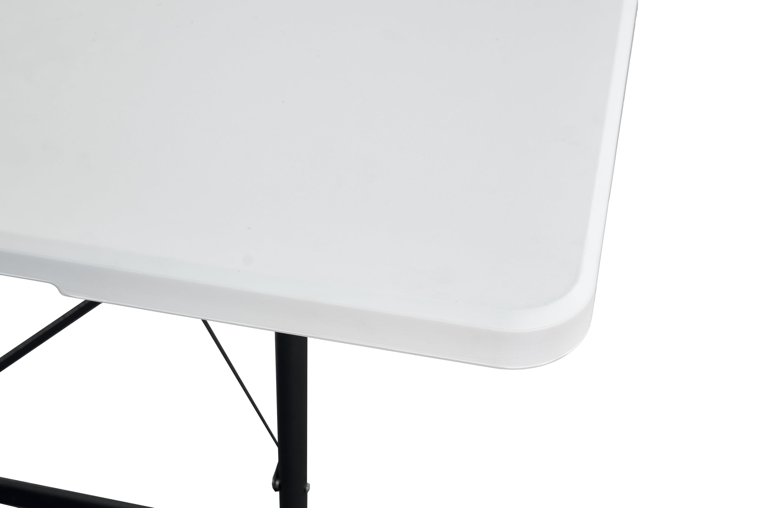 METRO Professional Mesa de Banquete Plegable, 243 x 75 x 73 cm, Tablero HDPE Blanco, Estructura de Acero, Capacidad 200 kg