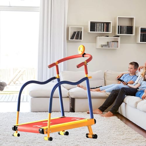 Image of Kids Treadmill for Ages 4+, Incline & Handle Bar, LED Display, Manual Walking Pad, Home Exercise Equipment for Boys & Girls, Safe Fitness Training for Children