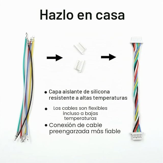 Foto 3 de 6 de Conectores SH 1.0 y Cables de Silicona precrimpados compatibles con JST SH 1.0 mm para Controlador de Vuelo…