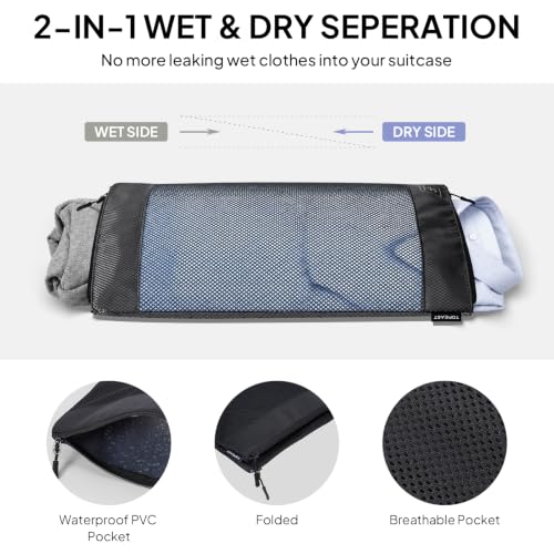 TOPEAST Compression Packing Cubes 6 Set Suitcase Organizer Bags for Travel by TOPEAST - Used condition - Image 5