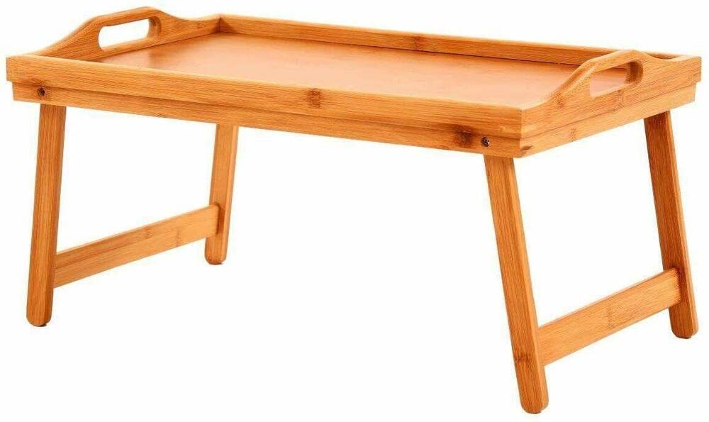 Bamboo Wooden Breakfast Serving Tray Bed Laptop Table Trays Folding Leg