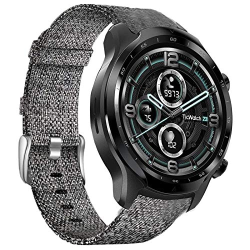 Giaogor Strap Compatible with TicWatch Pro 3, Nylon Knitted Replacement Watch Strap for TicWatch Pro 3 GPS Smartwatch