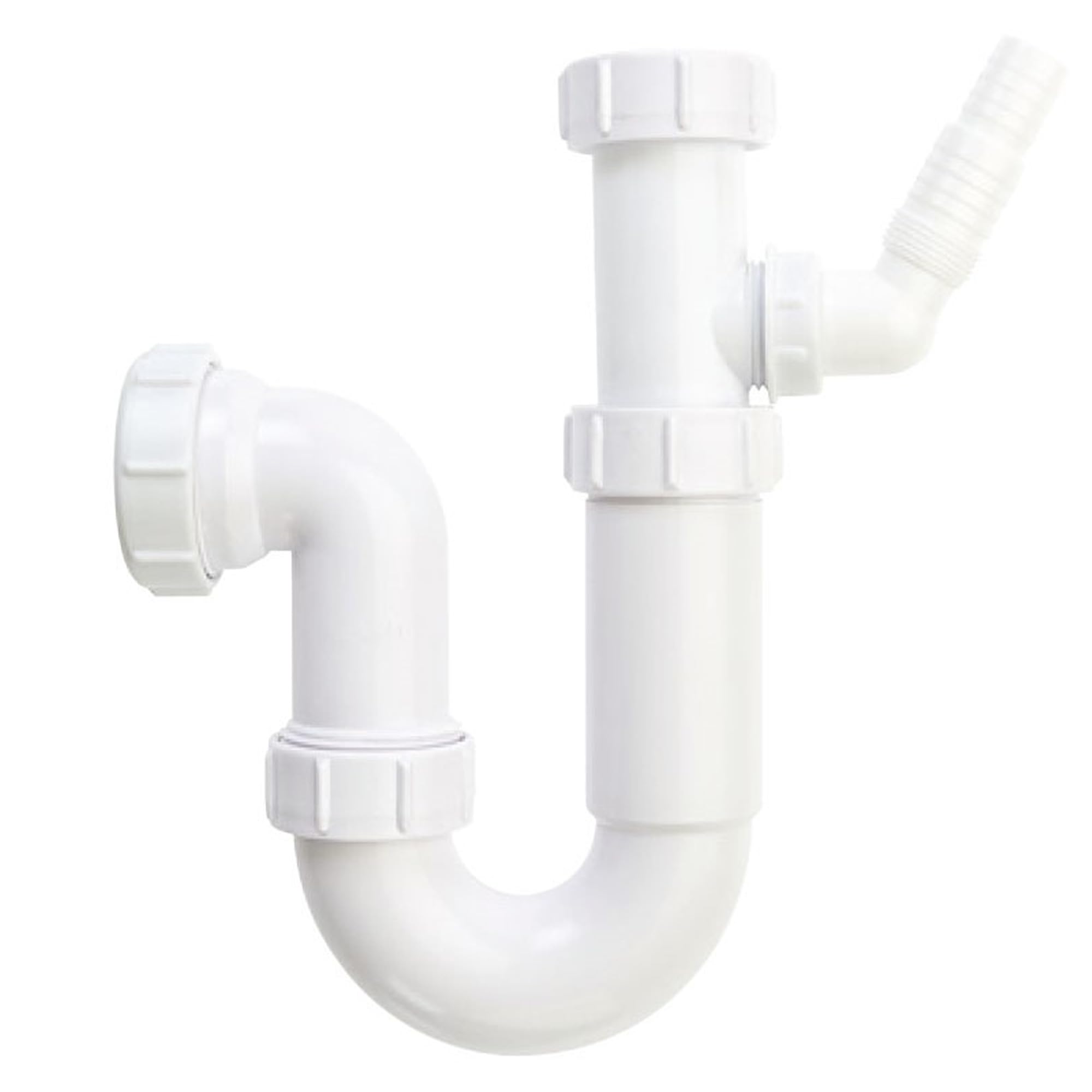 APXB Sink Waste Trap with Spigot Branch Washing Machine Dishwasher White 40mm x 75mm