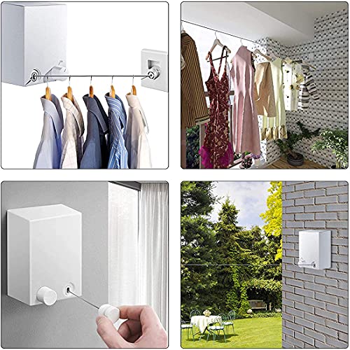 XYEJL Retractable Washing Line, Clothes Line 4.2 Meters Stainless Steel Strings, Adjustable Clothing Rope Wall Mounted,laundry Drying Clothesline for Indoor Outdoor,Pink - Image 6