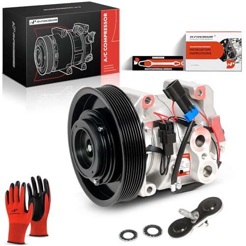 A-Premium Air Conditioner AC Compressor with Clutch Compatible with Freightliner Cascadia 2011-2019, with 10S15C Compressor, with 8-Groove 163mm Pulley