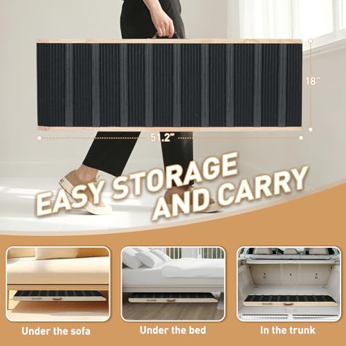 Dog Ramp for Car - 51" Long Foldable Pet Ramp for Small Large Dogs - Dog Ramps for High Beds Couch Car/SUV - Pet Stairs High Traction with Platform 6 Adjustable Heights 13" to 28" Up to 200LBS - Image 5