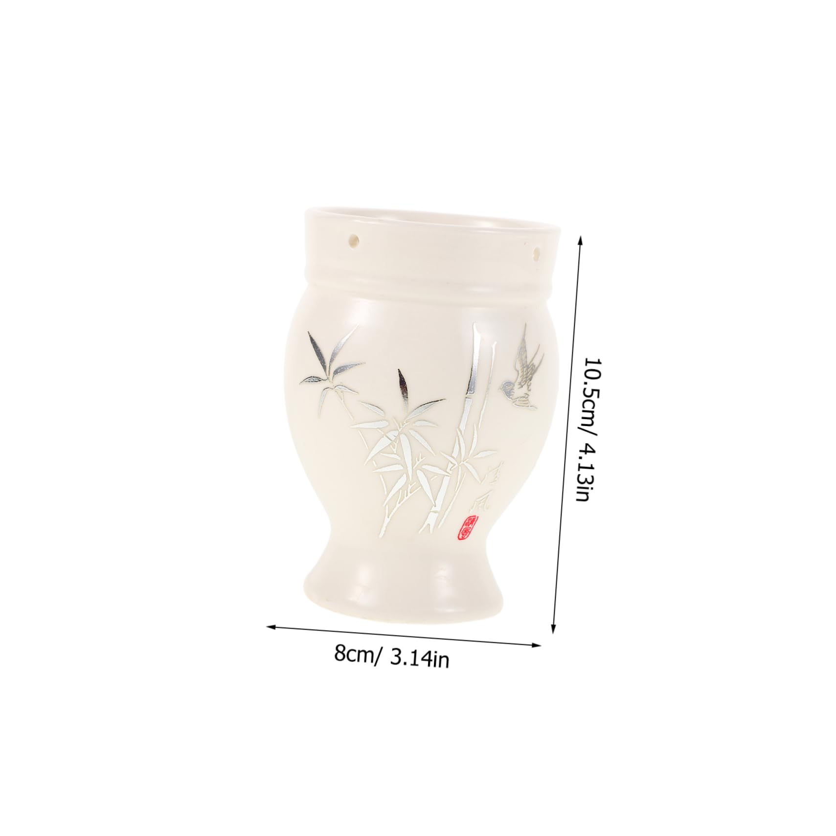 OHPHCALL Ceramic Moxibustion Pot for Moxa Therapy Double Layer Insulated Moxibustion Jar Neck Back Scraping Cup Professional Moxa Pot for Home Use