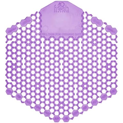 Fresh Products Wave 3D, Virtually eliminates Urine Splash, 30-Day Use, Easy Installation, Beneficial Bacteria, Consistent Fragrance — Fabulous, Purple, Made in USA, 10pk Urinal Screens Cover