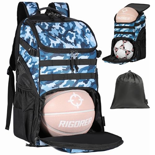Basketball Bag Backpack with Ball Holder Multi-Sport Backpack for Soccer