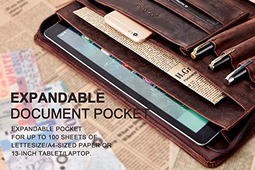 image for AZXCG Padfolio with 3 Ring Binder, Padfolio Double Zipper, Resume Port