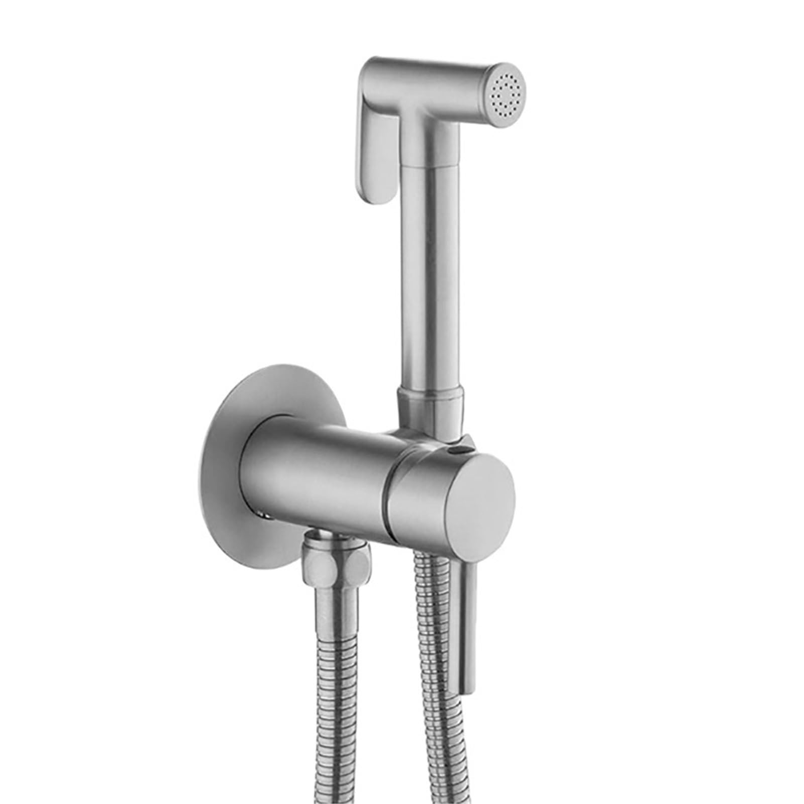 ZYCHSJXA Portable Bidet Sprayer Set Black Faucet Stainless Steel Toilet Hot Cold Water Mixer Bathroom Shower Head(Nickel)