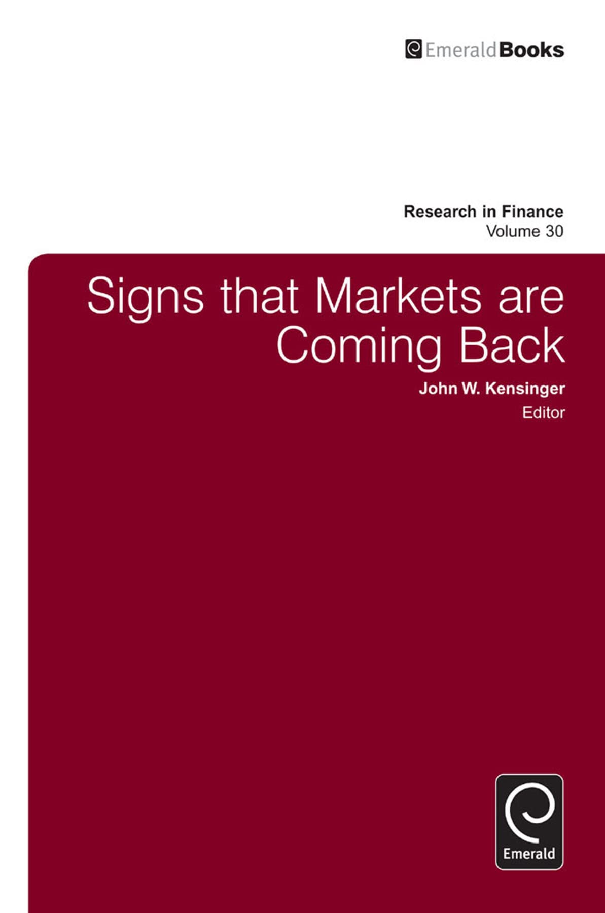 Buy Signs that Markets are Coming Back: 30 (Research in Finance) — BookShops.in