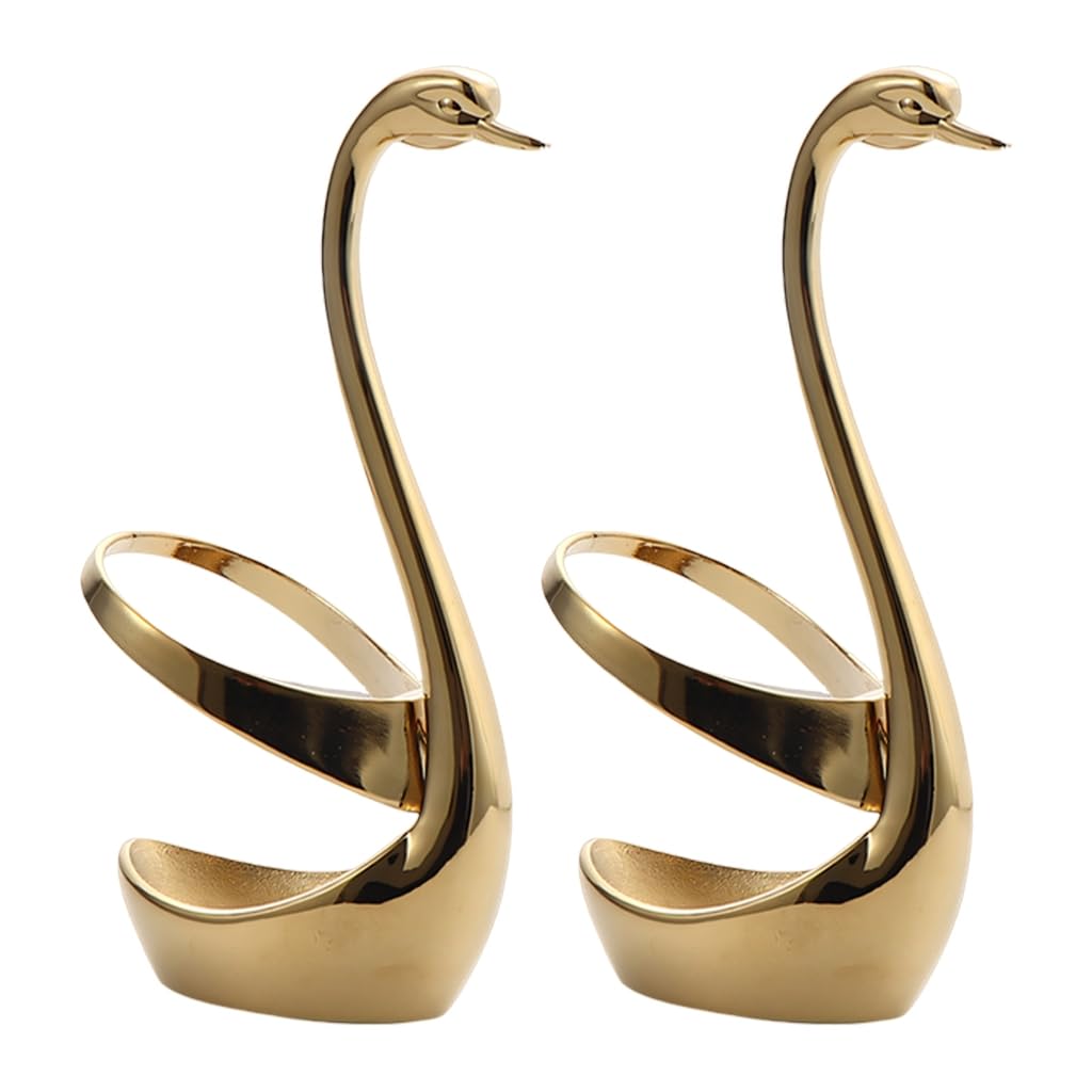 Práctico organizador de herramientas de cocina de acero inoxidable con forma de cisne
