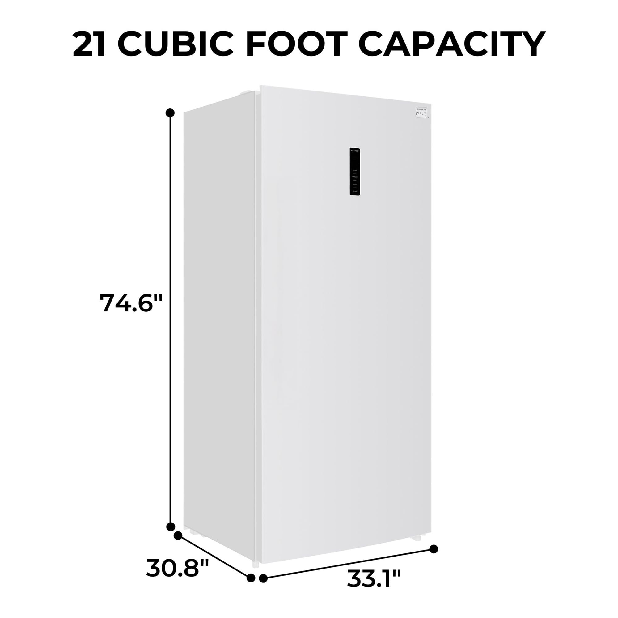 Kenmore 21.0 Cubic Feet Capacity Upright freezer - Convertible Refrigerator/Freezer, 4 Shelves, Garage Ready, Meat Storage, Auto Defrost, Congelador For Home, Apartment, Cottage, Basement,Dorm White