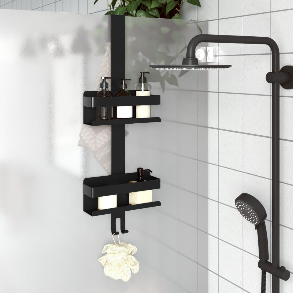 Duschcaddy - Organizador de ducha colgante (acero inoxidable 304, 70 cm de alto, 70 cm de alto, para puertas de ducha de hasta 25 mm, sistema de ahorro de espacio para almacenamiento de