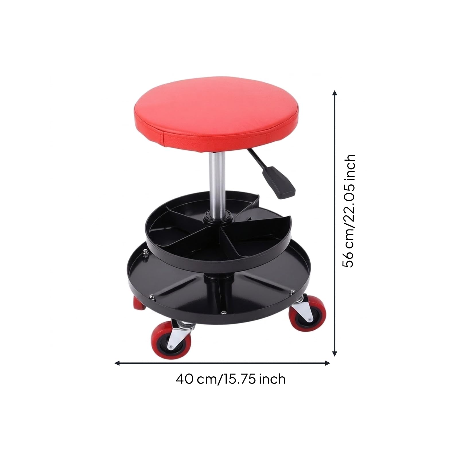 predolo Sgabello con Ruote Imbottito Sgabello con Rotelle Ergonomico Seduta per Artigiani, Hobbisti, Officina