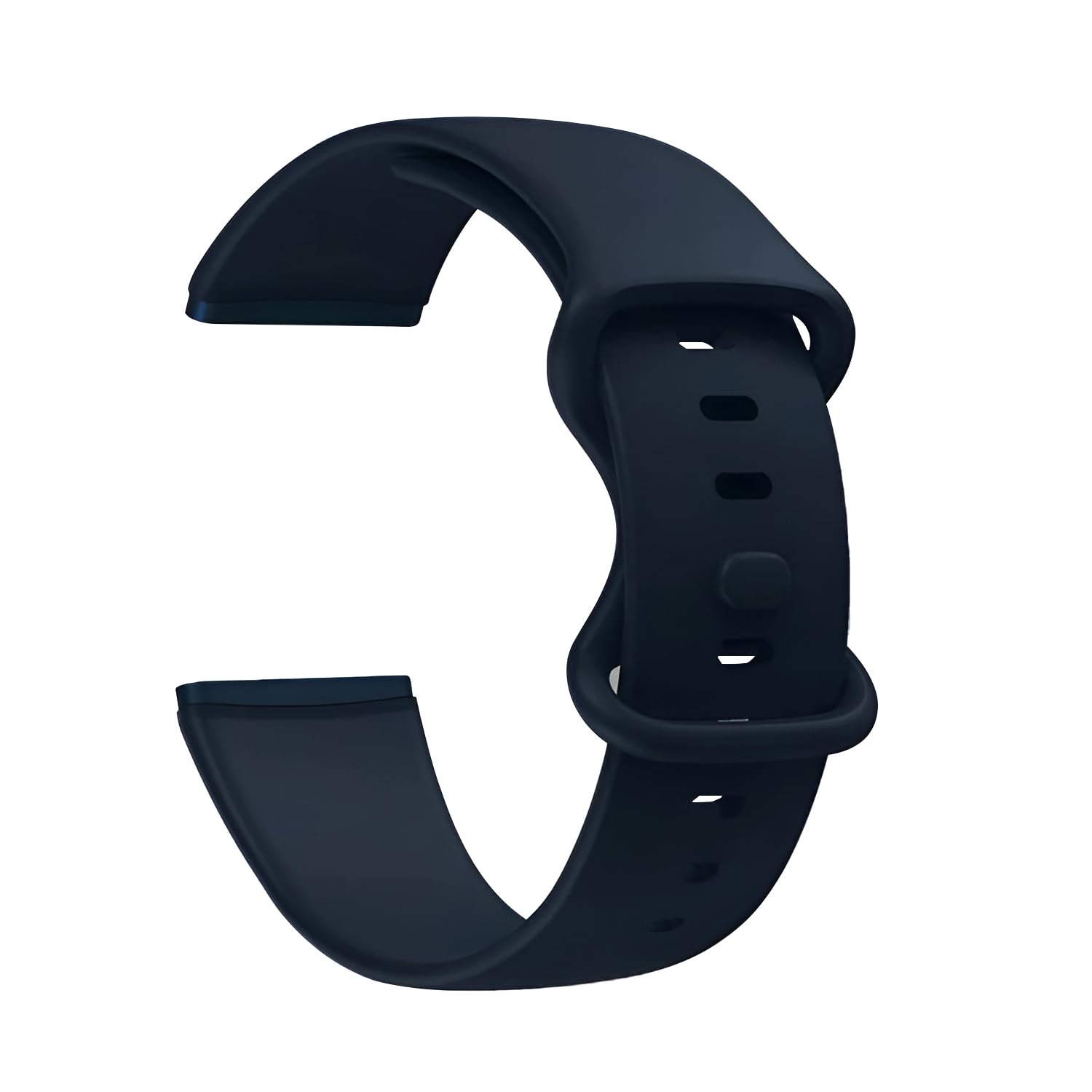 HUMBLE Soft Silicone Double Loop Strap Comes with Secure Button Lock Compatible for Fitbit Versa 3/ Fitbit Sense Band, Flexible Waterproof Sport Watch Strap_NAVY BLUE