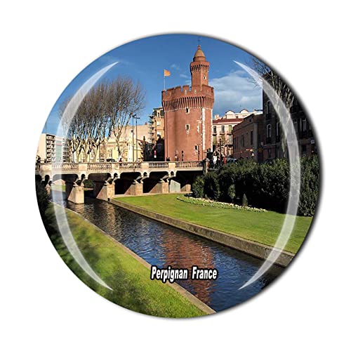 Perpignan Francia Imán de nevera Crystal Tourist Souvenir Colección de regalo Refrigerador Pegatina magnética