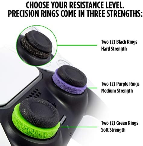KontrolFreek Precision Rings | Aim Assist Motion Control for PlayStation 4 (PS4), PS5, Xbox One, XBX, Switch Pro & Scuf Controller (Black/Purple/Green) - 2