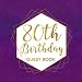 Produktbild 80th Birthday Guest Book: Purple Galaxy Stardust & Gold Geometric Frame Keepsake Party Guestbook for Eightieth Bday Party - Pretty Sign in Journal ... for Email, Name and Address - Square Size
