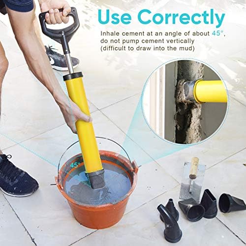Cement Caulking Gun, ss shovan Cement Caulking Pump, Mortar Pointing with 4 Nozzle Grouting Gun Sprayer Applicator Tool for Cement Lime
