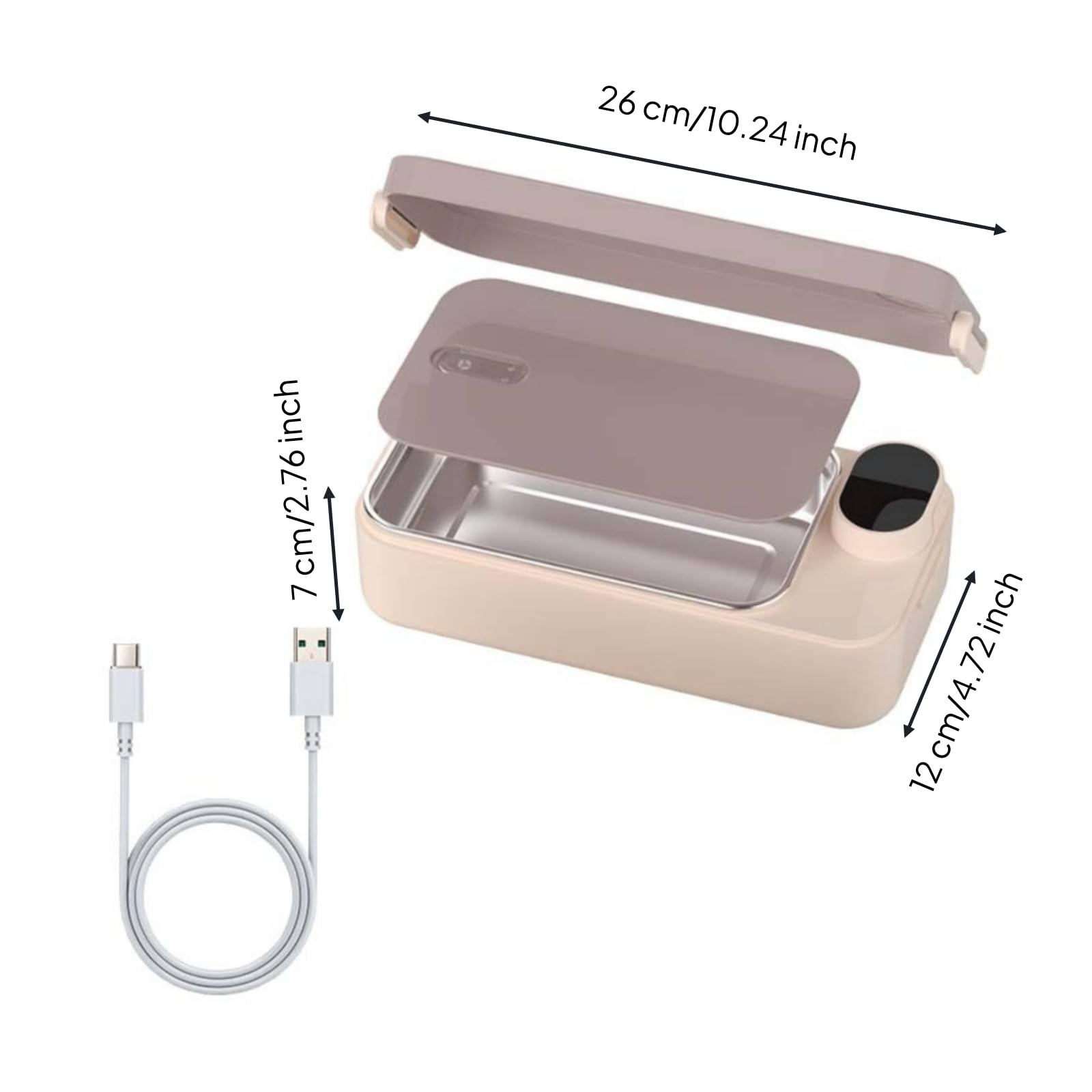 Scaldavivande Elettrico Portatile Contenitore Cibo Pranzo Lunch Box Bento Riscaldabile Ricaricabile Acciaio Inox 304 Guarnizione Ermetica Controllo, Color to 2