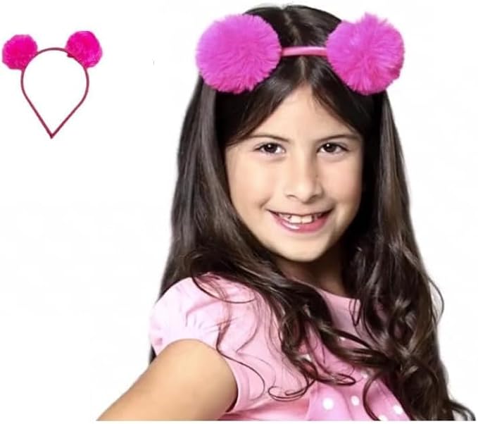 Tiara Infantil Maria Clara e JP Pompom Rosa e Diversas Cores