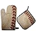 Rękawice do piekarnika baseball sport vintage rękawice do piekarnika i uchwytów na garnki zestaw antypoślizgowe rękawice kuchenne i uchwyty na garnki zestaw odporne na ciepło pikowane rękawice do grillowania, gotowania, kuchenki mikrofalowej