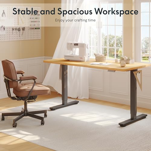 FLEXISPOT Electric Adjustable Workbench, 55x28 Inches Ergonomic Worktable with Drawer and Wheels for Garage, Workshop and Office, Spacious Desktop for Woodworking and Crafts, Maple, 4 Packages - image 9