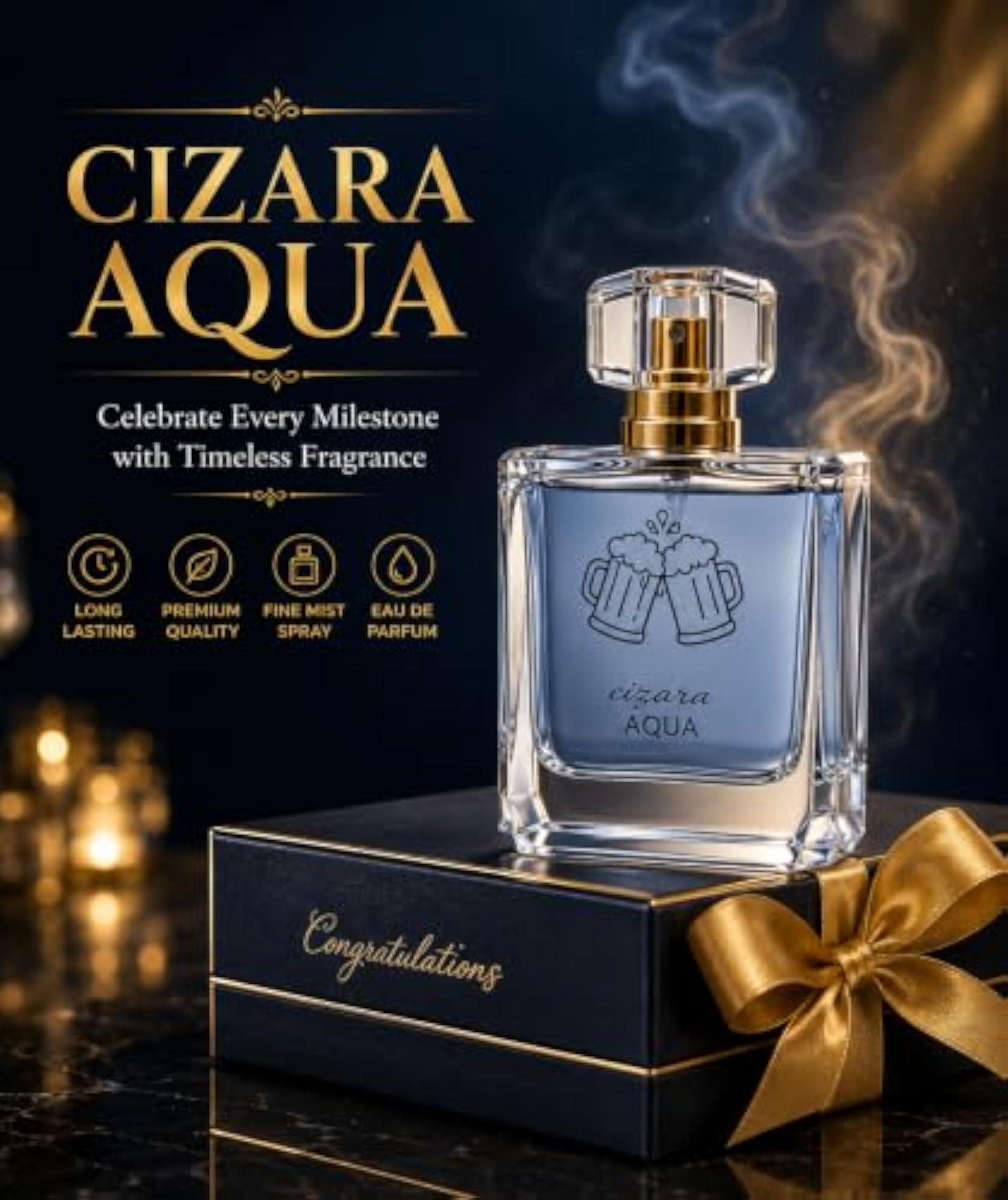 Aqua Eau de Parfum Gift Set for Men, Premium Fragrance