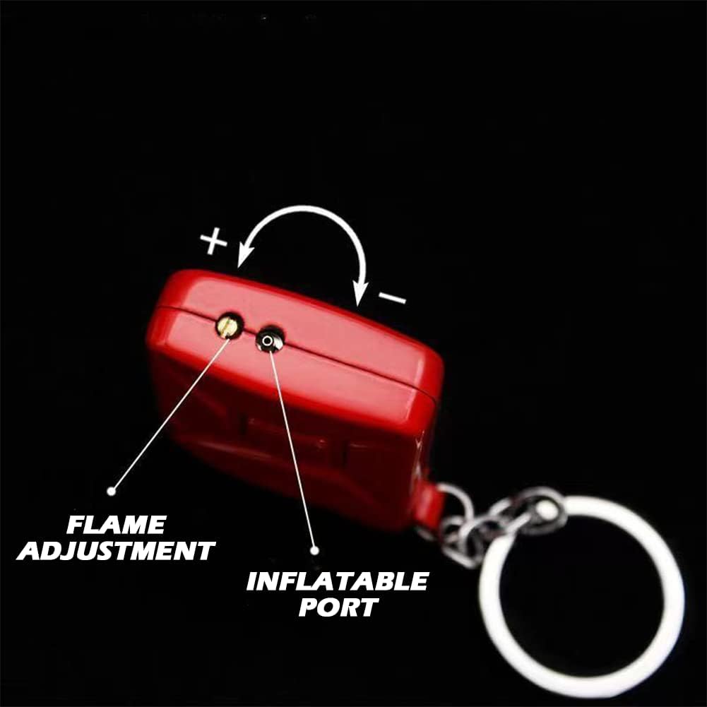 Cool Keychains Torch Lighters Butane Refillable, Gasoline Barrel Shape Novelty Lighter, Unique Gifts for Men, Birthday Candles, Camping Accessories(No Butane Fuel)(Black) image 5