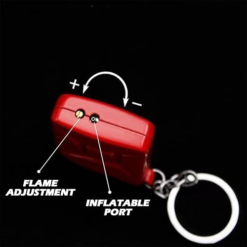 Miniatura 5 de Geniales llaveros encendedores de butano recargable, con forma de barril de gasolina, regalos únicos para hombres, velas de cumpleaños, accesorios