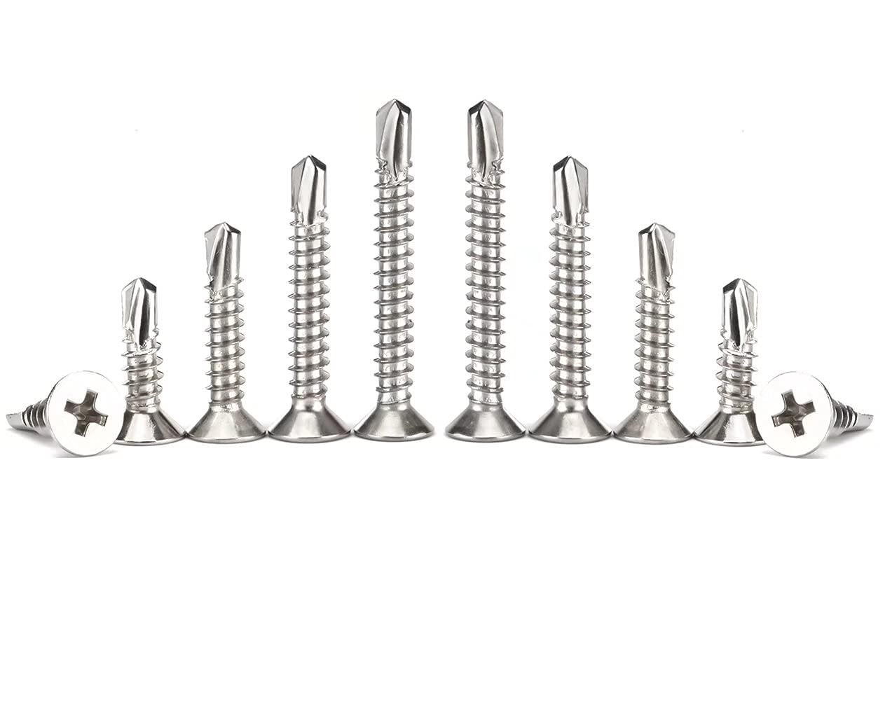 ANSIEDIO Self Drilling Screws Self Tapping Screw Cross Countersunk Drill Tail Metal Screws, M5.5×19mm,20 pcs - Image 4