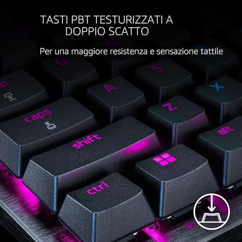 Huntsman V3 Pro TKL Esports Gaming Keyboard: interruttori ottici analogici con innesco rapido e azionamento regolabile - Tasti multimediali e quadrante - Keycaps PBT Doubleshot - Piastra superiore in - Tastiera gaming - Immagine 6