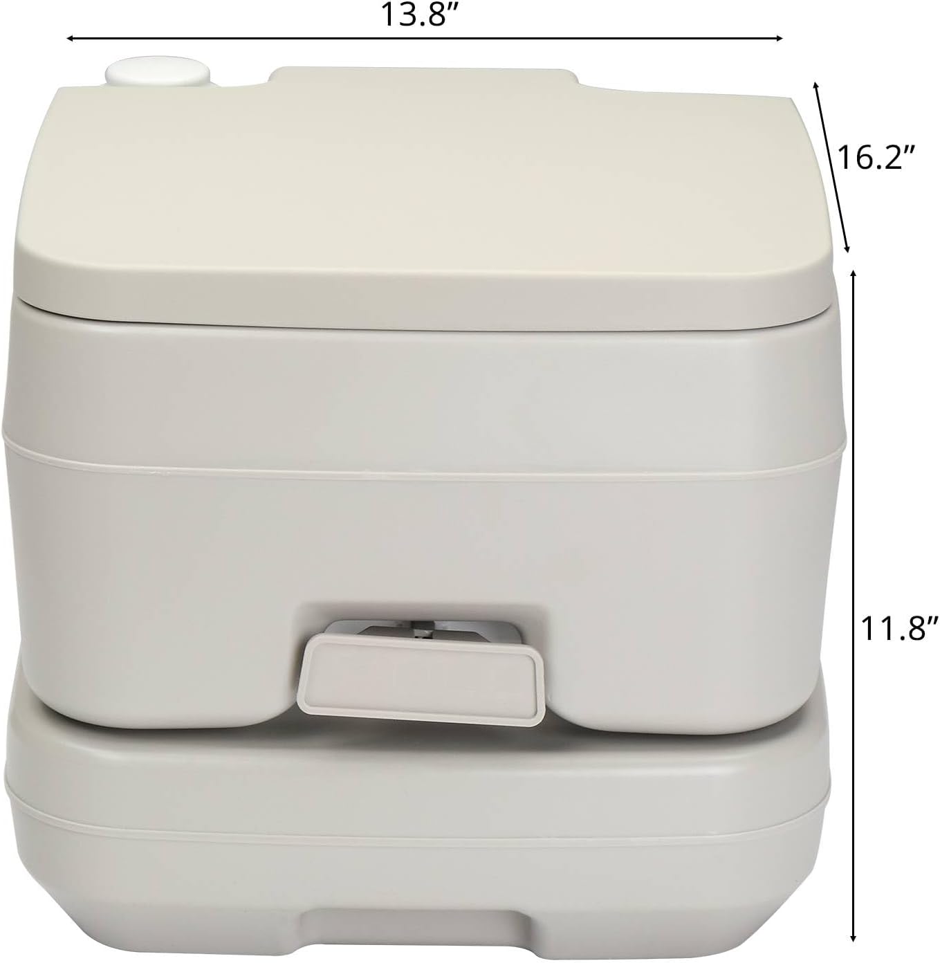 5 Gallon Outdoor Portable Camping Toilet for Adults, Removable Flush Toilet, Lightweight Travel Potty with Double Outlet, Composting Restroom for Rving Boating Bathroom Fishing Hiking (Gray)