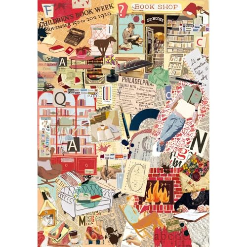 Clementoni - Puzzle pour Adultes 1000 Pièces, More is More - Books&Writing Compact Box, Fabriqué en Italie, 37074