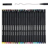 ai-natebok Fineliner Color Pens Set, 0.38mm Fine Tip Pens, Porous Fine Point Makers Drawing Pen, Journaling Supplies, Perfect for Writing in Bullet Journal and Planner, 24 Assorted Colors