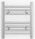 350mm Wide 400mm High Narrow Small Chrome Heated Towel Rail Straight Flat Bathroom Warmer Radiator Rack Central Heating Turkish Zone (350mm Wide x 400mm High)