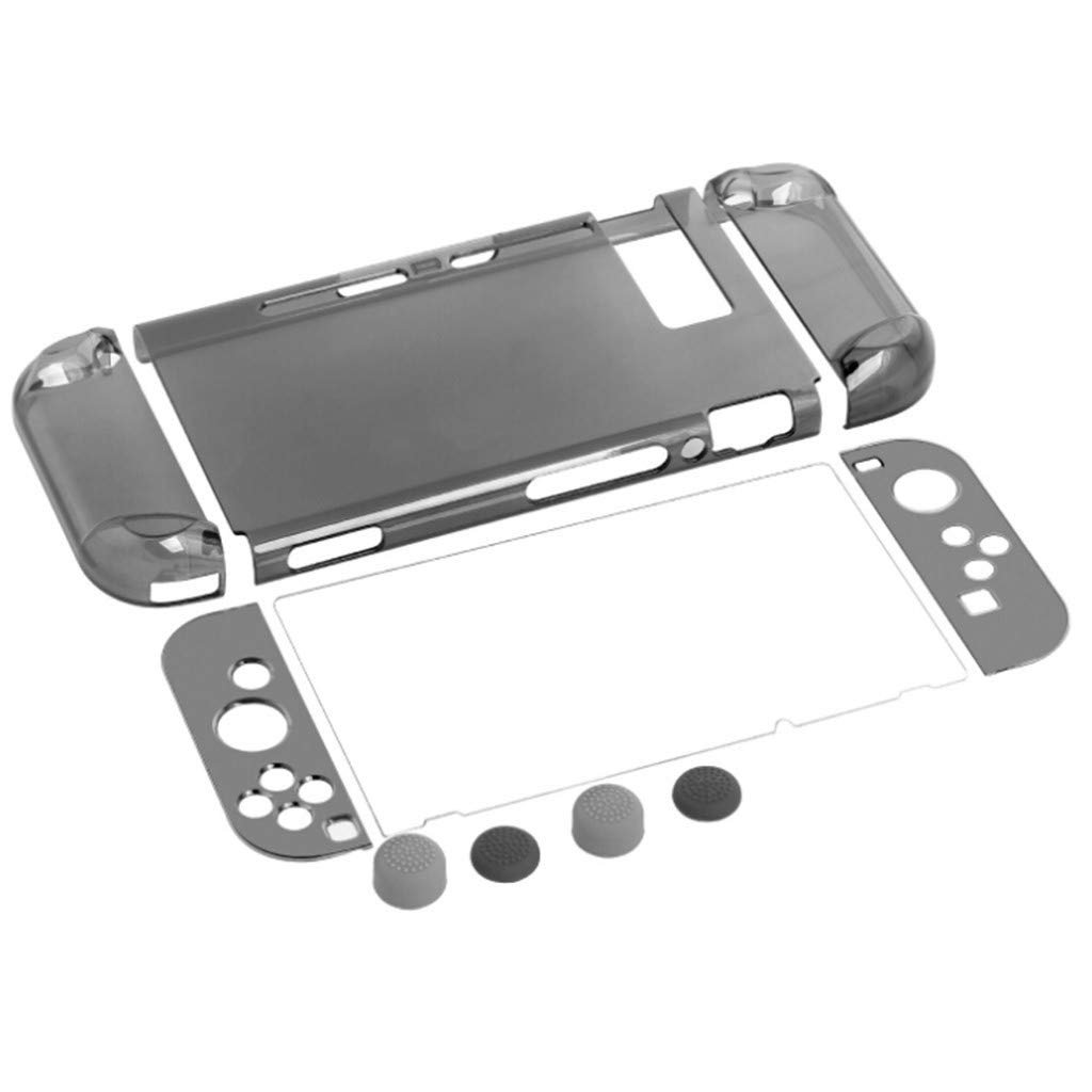 Tuu Clear Hard Case Cover Clear Skin Protective Shell for Nintendo Switch Joy-Con (Black)