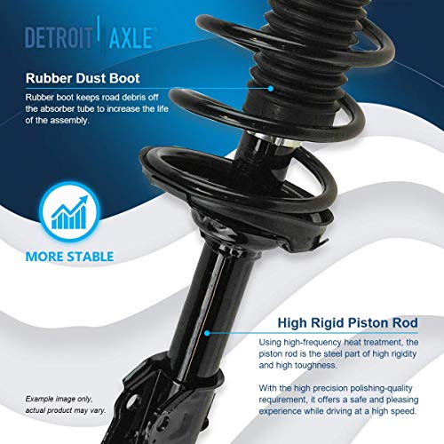 Image of Detroit Axle - 6PC Complete Front Struts & Coil Springs with Sway Bars and Outer Tie Rods for 2003-2005 Toyota Echo Power Steering