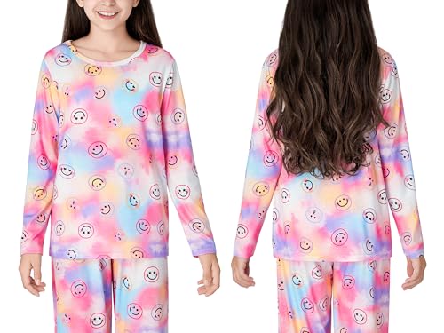 Image of Beezizac Girls Pajamas Cute Print Short /Long Sleeve Pants Set Size 6-18