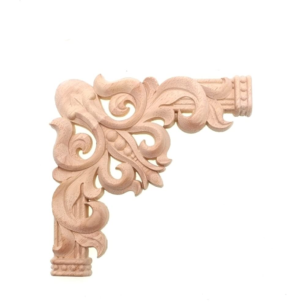 Sculpture sur bois fleur de charme angle décoration maison moulure