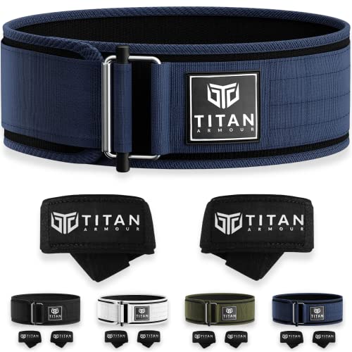 Titan Armour® Premium Self-Locking Weight Lifting Belt, Midnight Blue, Medium