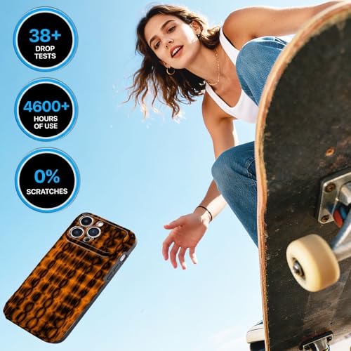 Coque iPhone 16 Pro marron écaille de tortue antichoc et compatible MagSafe - 7