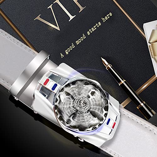 black white belt men leather ratchet casual work business,Perfect Fit Waist Size up to 47 inches3