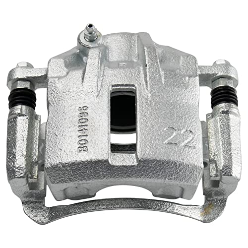 Image of TRQ Front Brake Caliper Set Zinc Coated Brackets Hardware Compatible with 2002-2005 Hyundai Elantra
